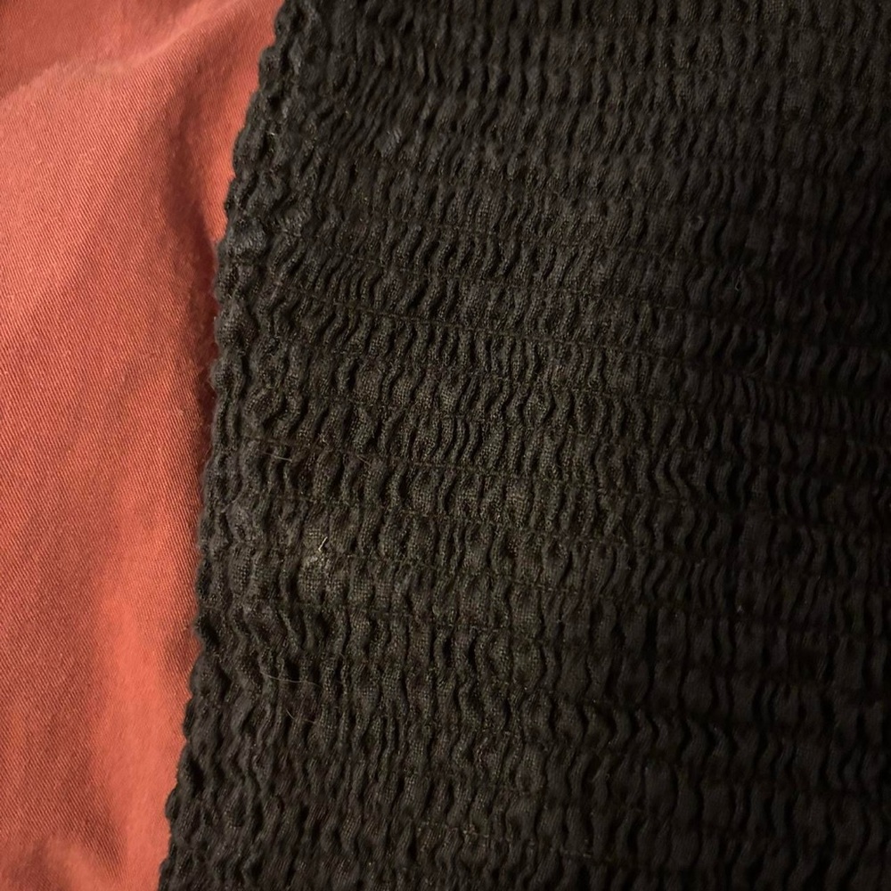 Reformation Black Smocked Puff Sleeve Top - Picture 6 of 6